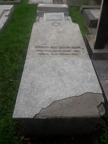 Lápida de Abraham Jose Sasson Agami