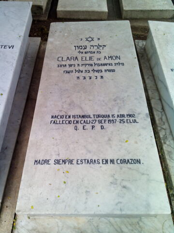 Lápida de Clara Elie de Amon