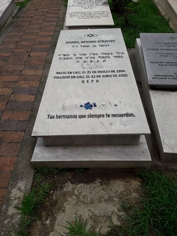 Lápida de Daniel Gesund Strauss