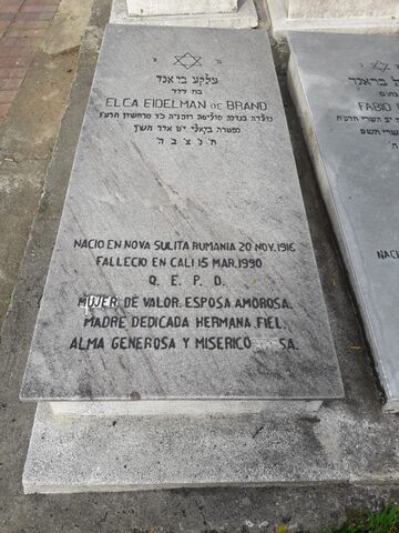 Lápida de Elca Eidelman de Brand