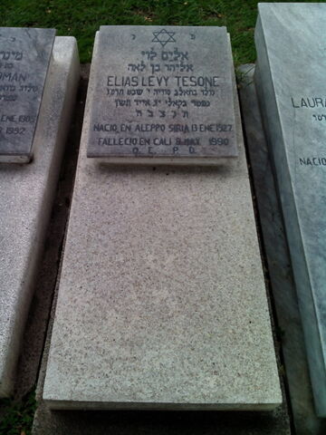 Lápida de Elias Levy Tesone