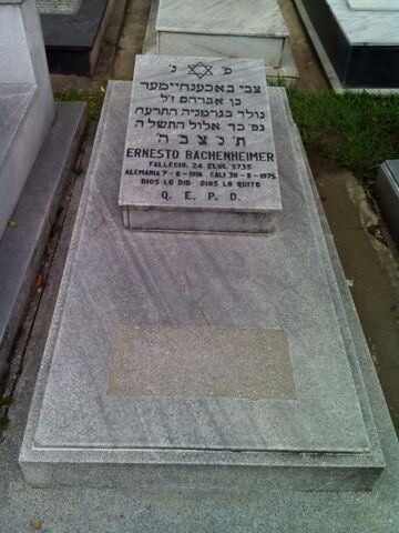 Lápida de Ernesto Bachenheimer