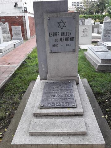Lápida de Esther Halfon de Alfandary