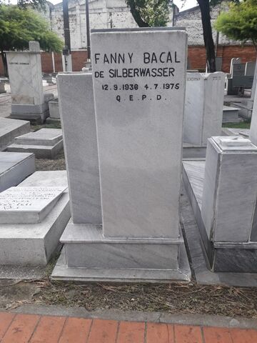 Lápida de Fanny Bacal de Silberwasser
