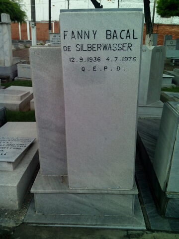 Lápida de Fanny Bacal de Silverwasser