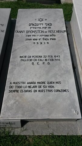 Lápida de Fanny Bronstein de Rosembaum