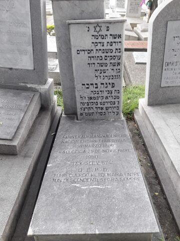 Lápida de Fanny Kaufman de Wagenberg