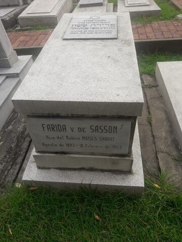 Lápida de Farida Shabot de Sasson