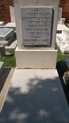 Lápida de Fraida Pinus de Israel
