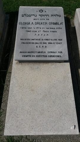 Lápida de Gloria A. Druker Grimbalt