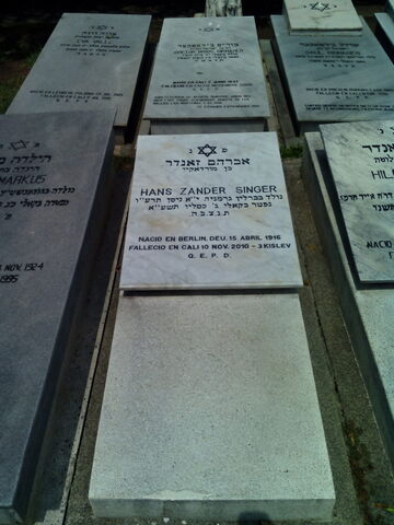Lápida de Hans Zander Singer