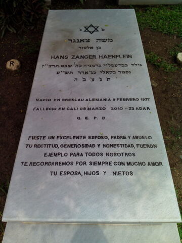 Lápida de Hans Zanger Haenflein