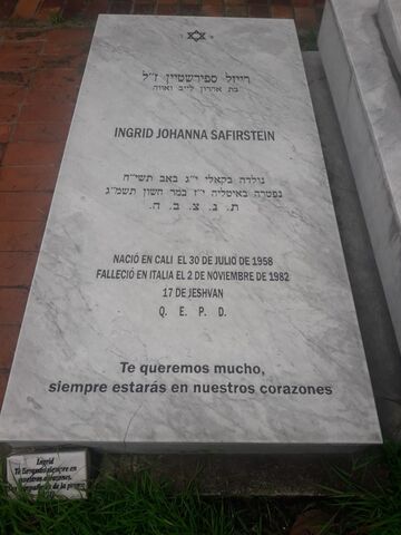Lápida de Ingrid Johana Safirstein