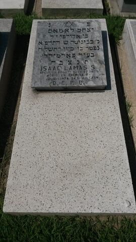 Lápida de Isaac Lamas S.