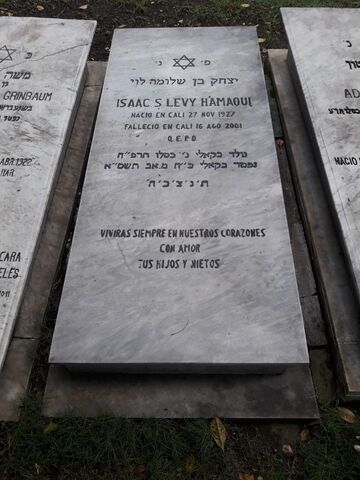 Lápida de Isaac Levy Hamaoui