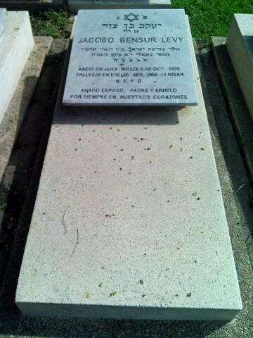 Lápida de Jacobo Bensur Levy