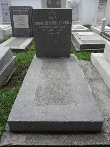 Lápida de Johanna Hofmann de Eisenmann