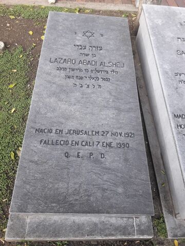 Lápida de Lazaro Abadi Alshej