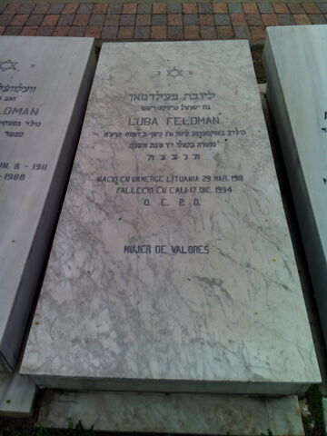 Lápida de Luba Feldman