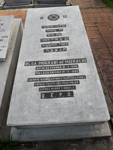 Lápida de Olga Mugrabi de Mizrachi