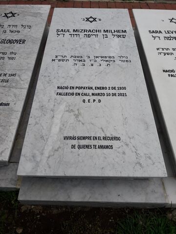 Lápida de Saul Mizrachi Milhem