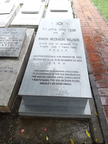 Lápida de Simon Mizrachi Milhem