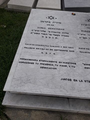 Lápida de Sonia Bekerman de Vodovoz