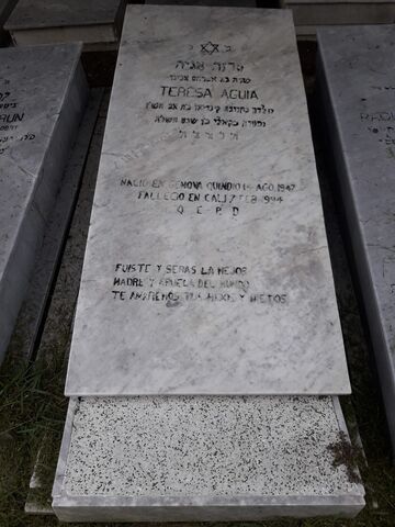 Lápida de Teresa Aguia