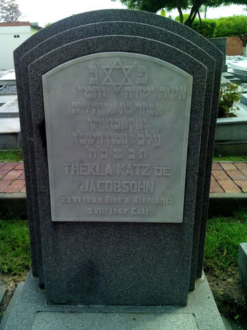 Lápida de Thekla Katz de Jacobsohn